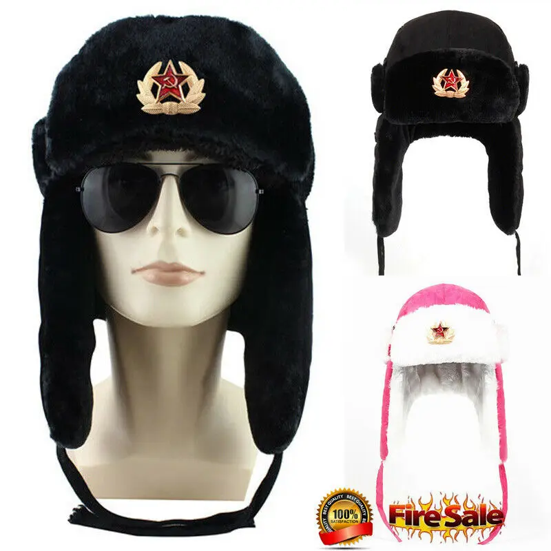 Hirigin русская Мужская армейская модель зимние теплые шапки бомберы Кожаная шапка