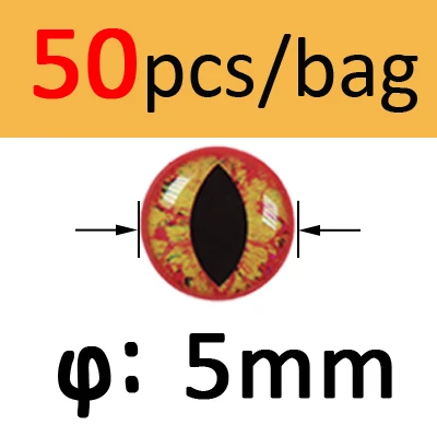Orange 5mm 50pcs Bimoo 50 шт. 3D 4D голографические рыболовные глаза для приманки рыбные глаза для завязывания мух изготовления приманки ремесло рыбы Череп Живые Глаза Размер 3 мм-12 мм - Цвет: Orange 5mm 50pcs