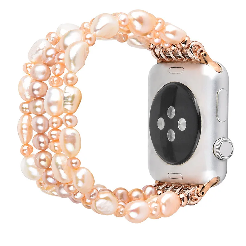 Ремешок с жемчугом для Apple Watch Band Series 6 5 4 3 2 ювелирный браслет кристаллами IWatch
