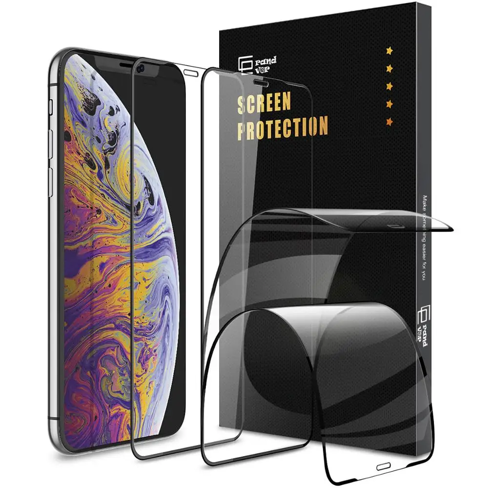 Закаленное стекло для iPhone XS max с установочным комплектом защита экрана