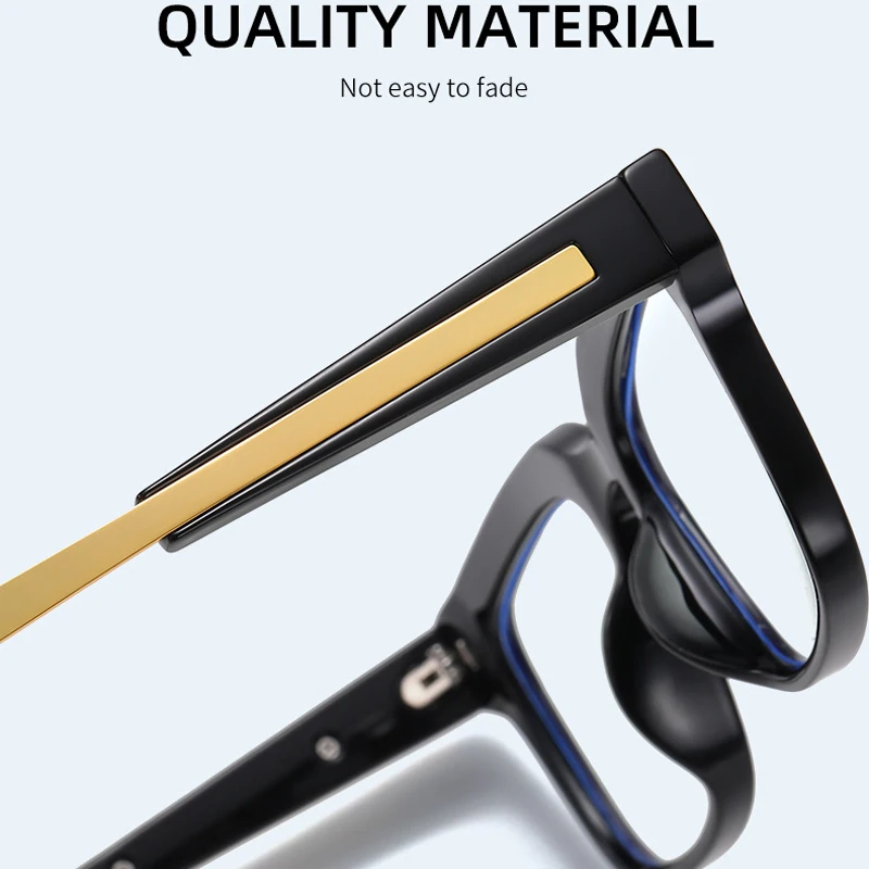 

VCKA Ultralight TR90 Dlasses Frame Anti-blue light Myopia Glasses Male Comfortable Retro Square Large computer Optical Eyewear