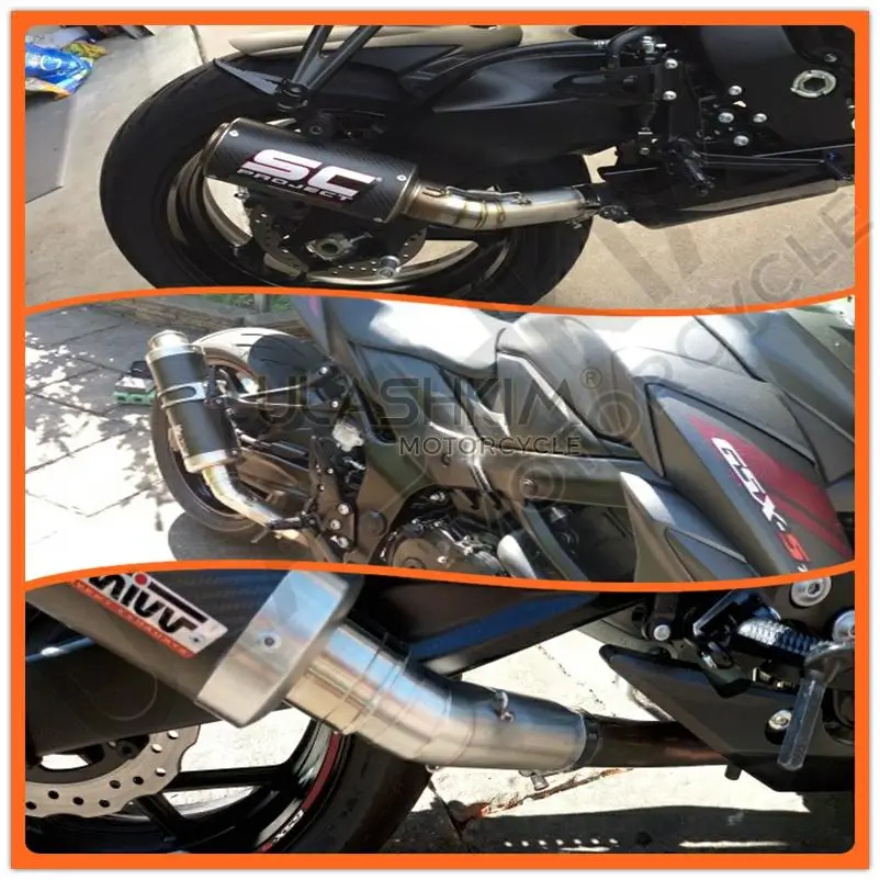 Мотоцикл Полная выхлопная средняя труба без шнуровки для Suzuki GSXR600 Gsxr700 Gsxr750 K7 GSX R700