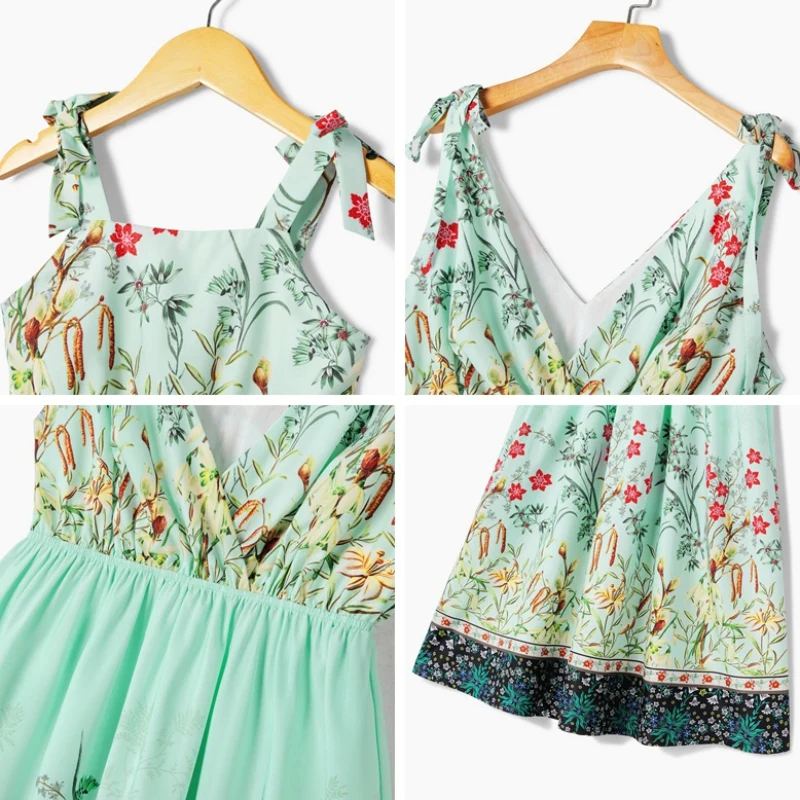 

Mom and Daughter Dress Family Matching Clothes Floral Printed Dress For Mother Daughter Mommy and Me Clothes