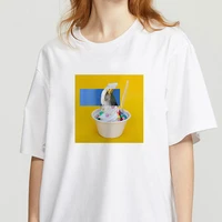 2021 vintage harajuku 90s graphic tees tops animal stitching tshirts women funny t shirt white tshirt female clothing
