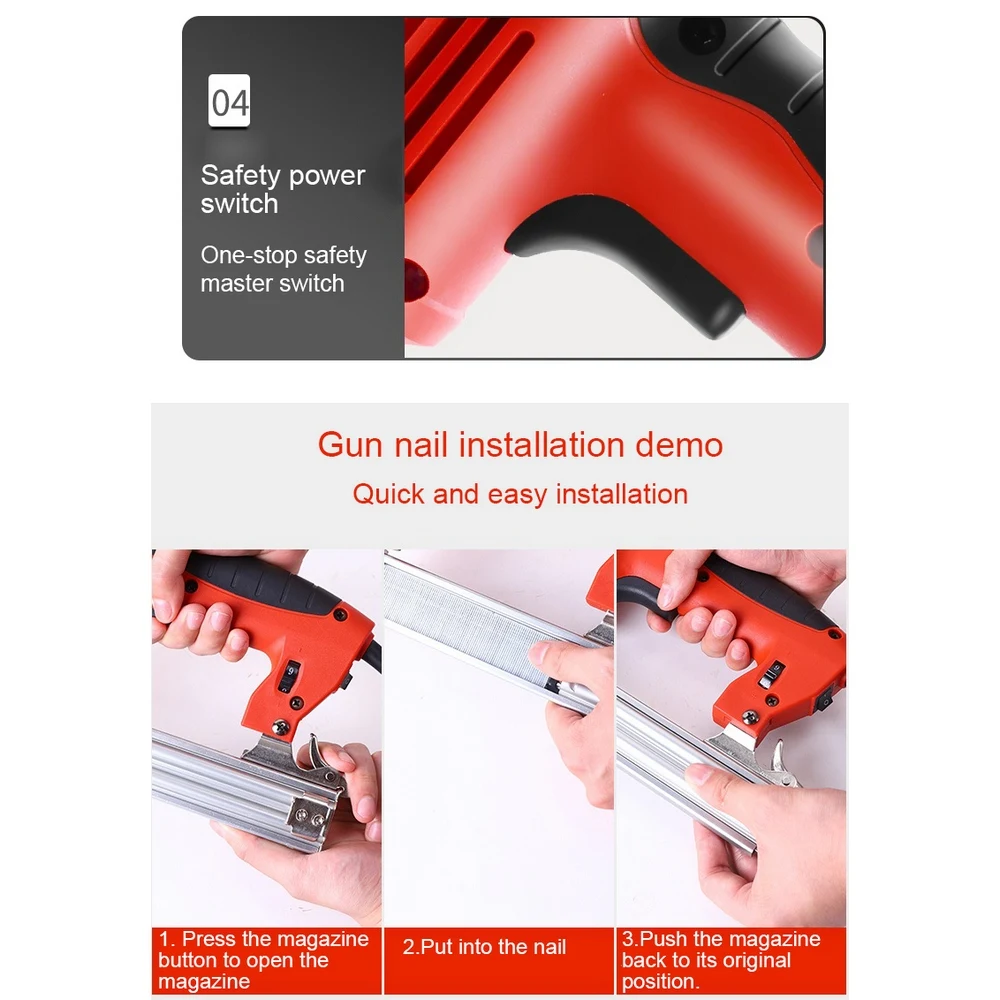 Электрический гвоздезабиватель 2 в 1 штапельный пистолет для обрамления u