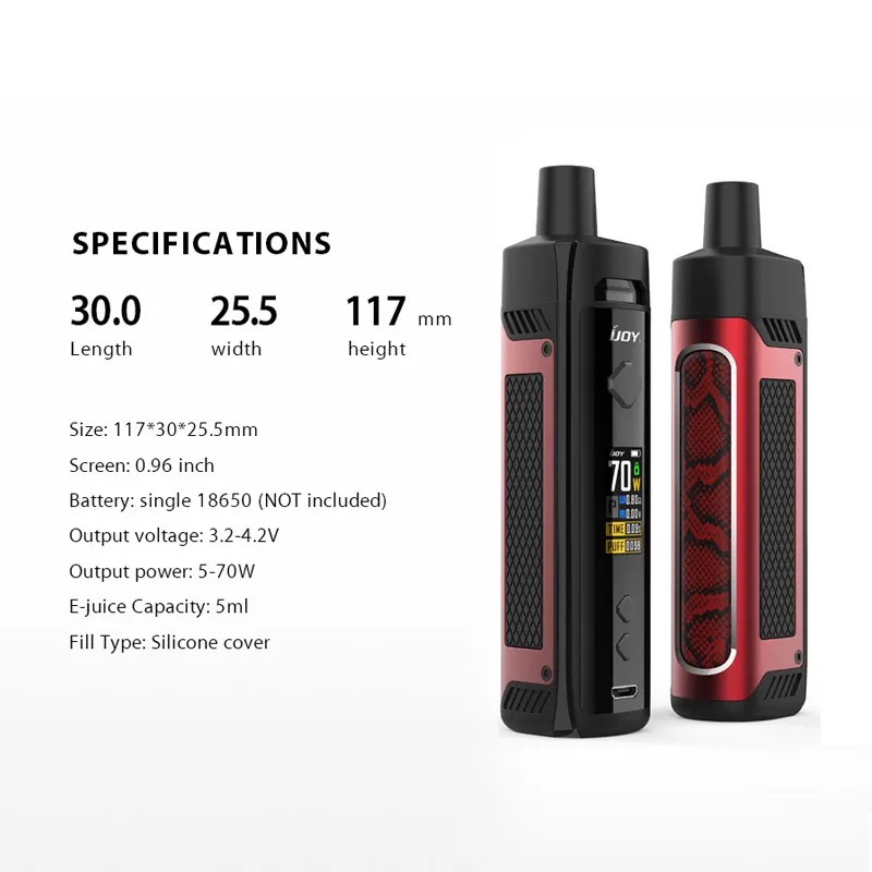Оригинальный комплект электронной сигареты IJOY Jupiter 70 Вт 0 6/0 96 Ом испаритель RBA в