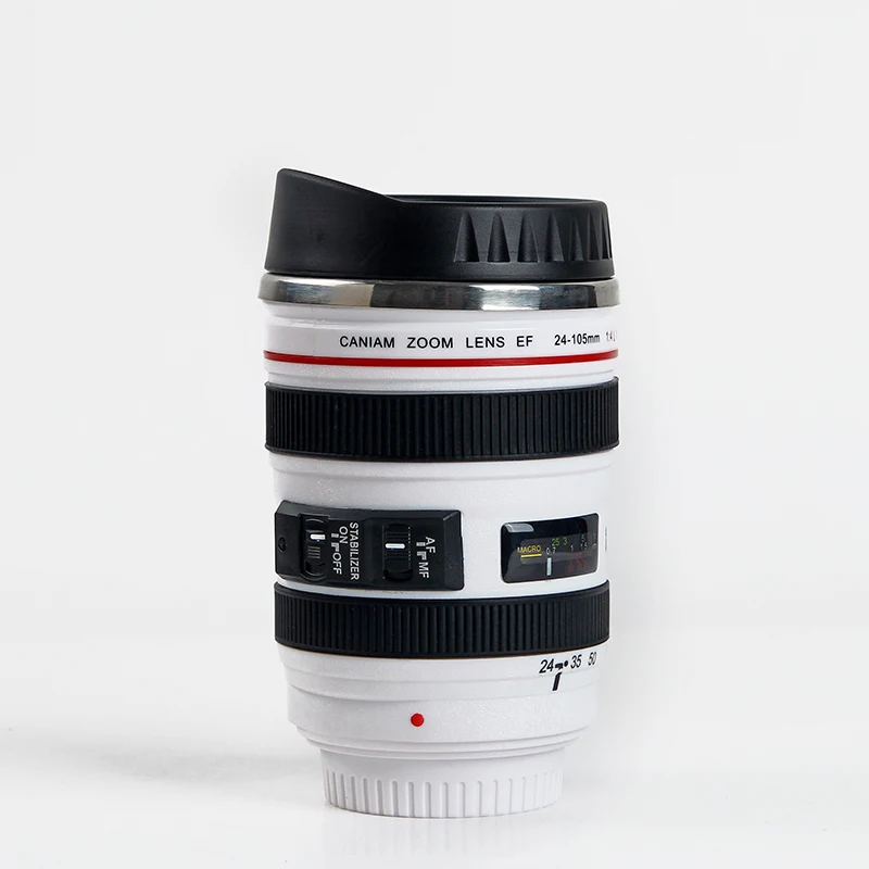 

Stainless Steel Camera Coffee Lens Mug White Black Coffee Mugs Creative Gift Coffee Cups