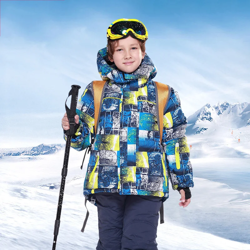 Детский лыжный костюм ветрозащитная Водонепроницаемая детская Лыжная одежда