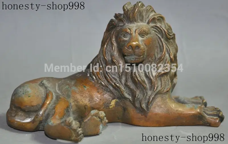 Китайская народная фэн-шуй бронзовая медная статуя злого собака фу собаки Льва