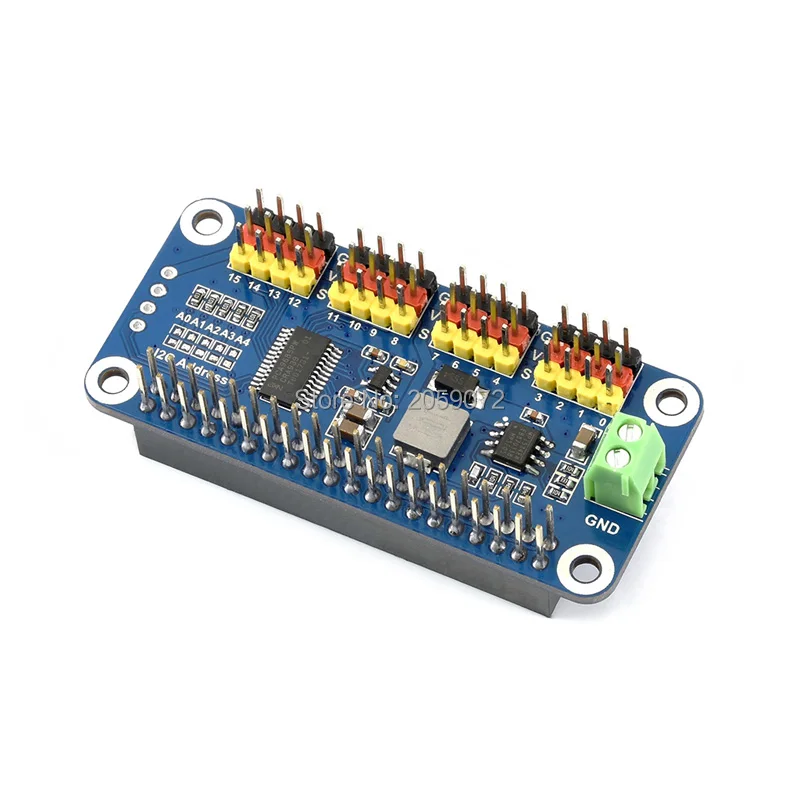 

Плата сервопривода Raspberry Pi HAT, 16-канальный, 12-битный, I2C, для Raspberry Pi