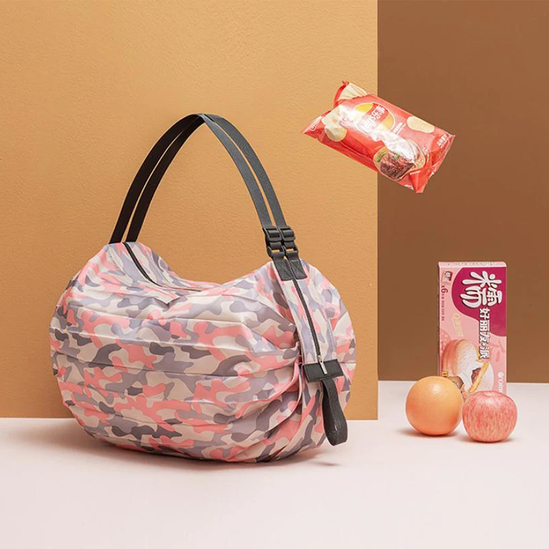 

Foldable travel shoulder bag Multifunction portable thickened tote bag green shopping bag supermarket shopping bag large