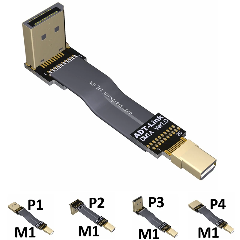Мини порт дисплея для отображения кабеля 90 градусов угловой локоть 8k Mini dp к Thunderbolt