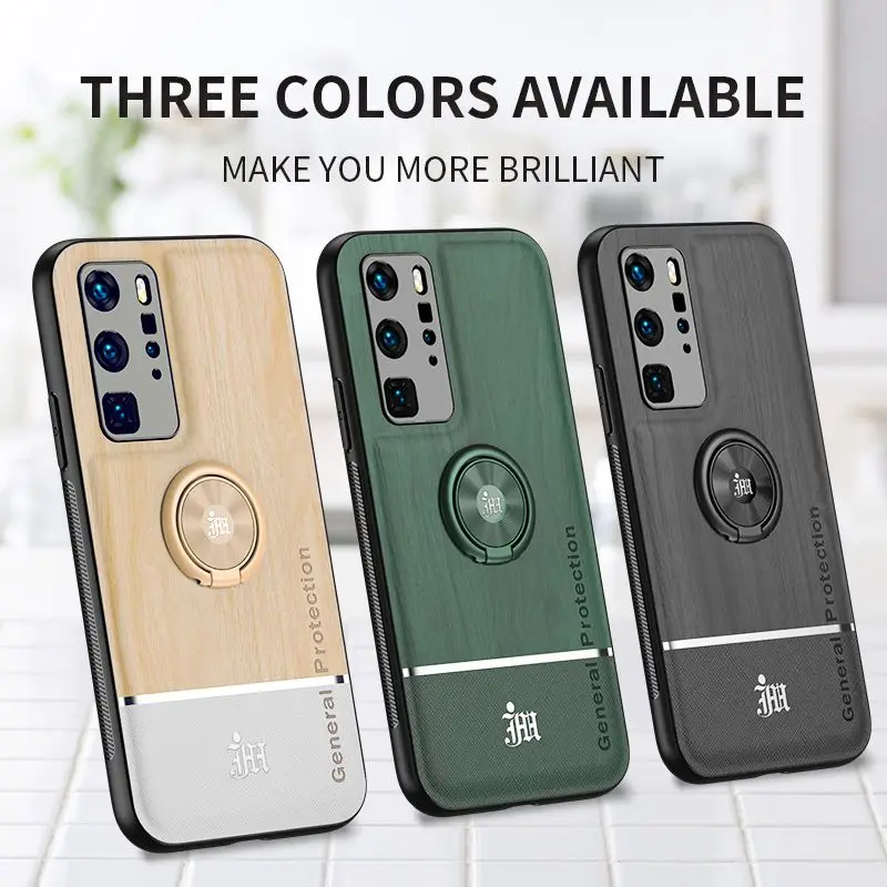 

For Huawei P20 P30 P40 Lite Pro Plus Case Wood Grain Leather For Huawei Mate 20 30 40 Pro Splicing Case