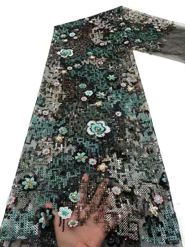 

French color sequin embroidery tulle high quality lace fabric 5 yards 2021 latest fashion lace fabric JJ-SZ0365