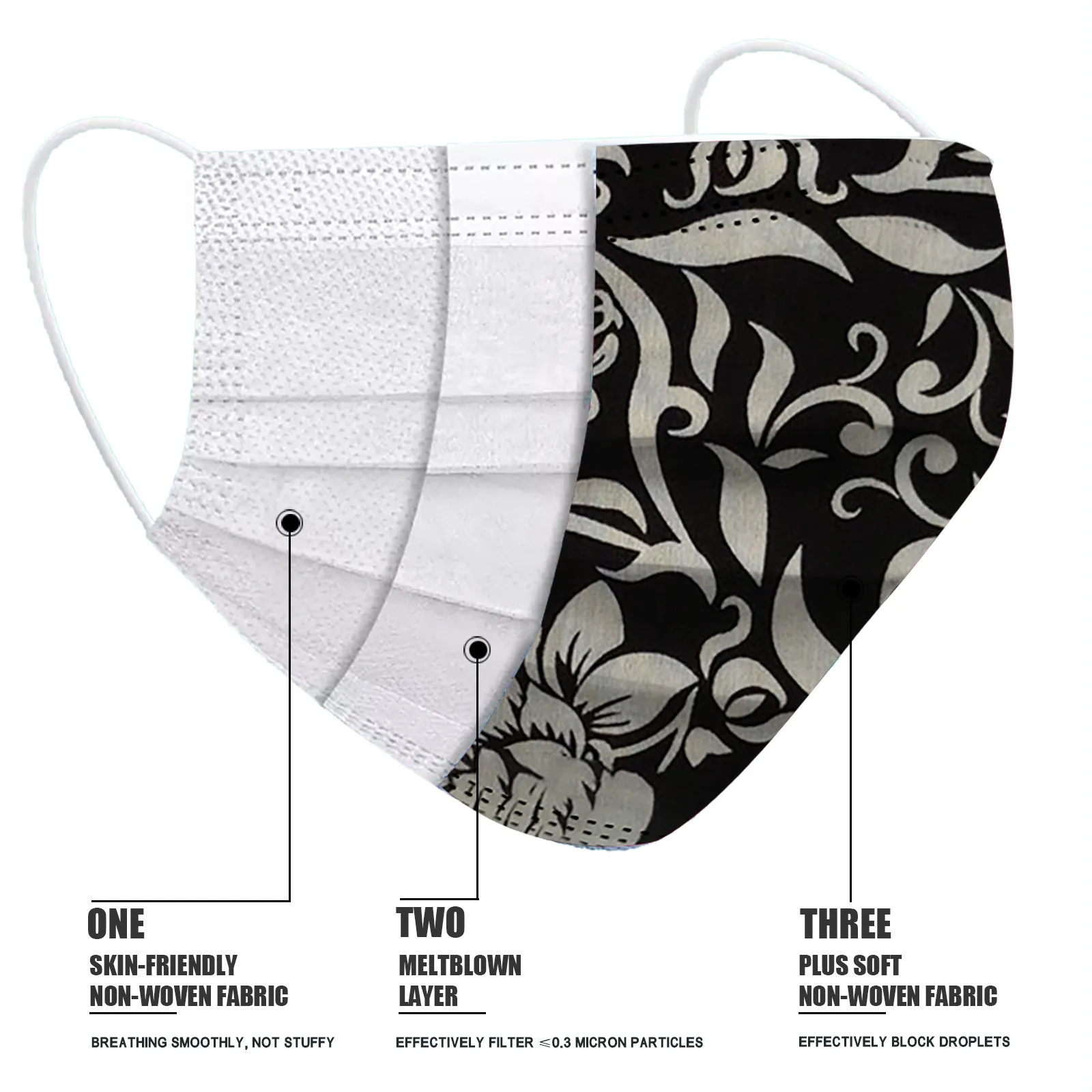 

Adult Fashion Camouflage Disposable Mask Protection Breathable Mask Printed Mouth-muffle Daily Shield Masque Facial Mask#30