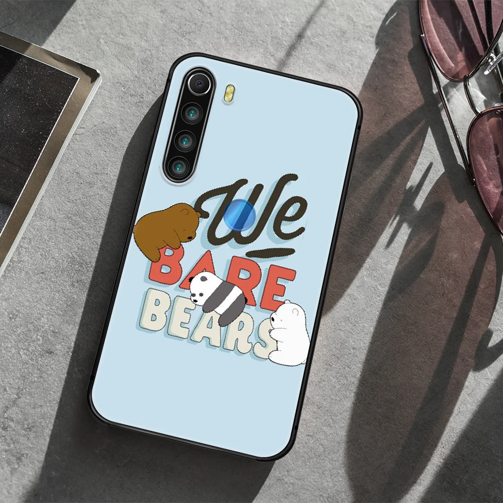

cute Cartoon Bare Bear Phone Case Cover Hull For XIAOMI Redmi 7 7a 8 8a 9 10X NOTE 6 7 7s 8 8t 9 9s Pro Max black Coque Painting