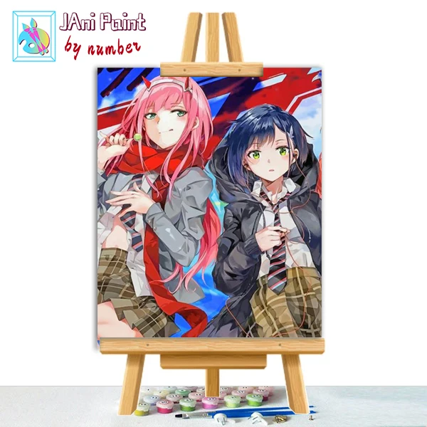 

Female and female Picture DIY Anime Canvas For Drawing Coloring Paint By Numbers For Adults Home decor