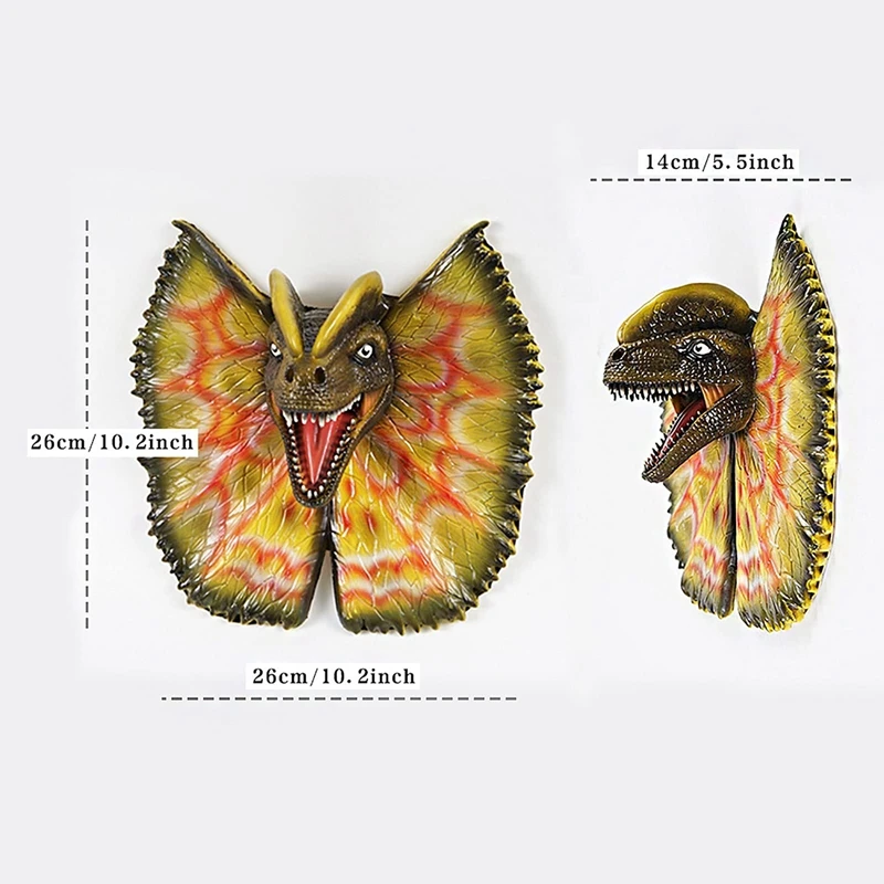 Wall Mounted Dinosaur Bust Head Sculpture Hanging Life-Like Figurine Latex Foam Art Home Decoration | Дом и сад