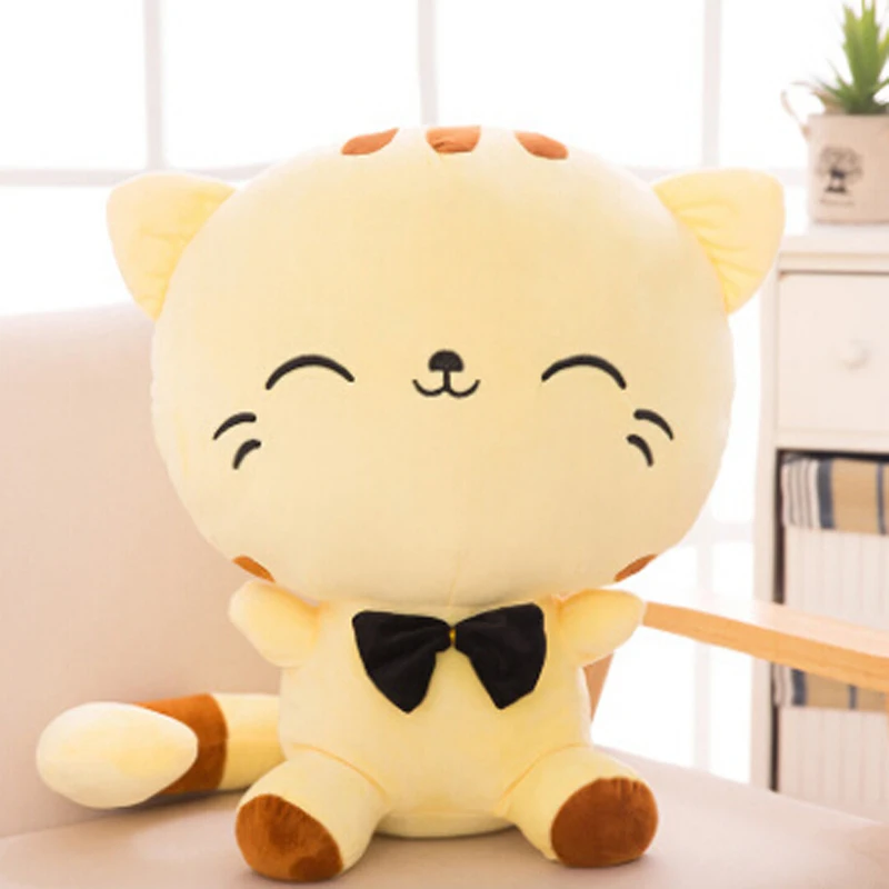 

20CM Cute Kawaii Cat With Bow Plush Dolls Toys Gift Stuffed Soft Doll Cushion Sofa Pillow Gifts Xmas Gift Party Decor