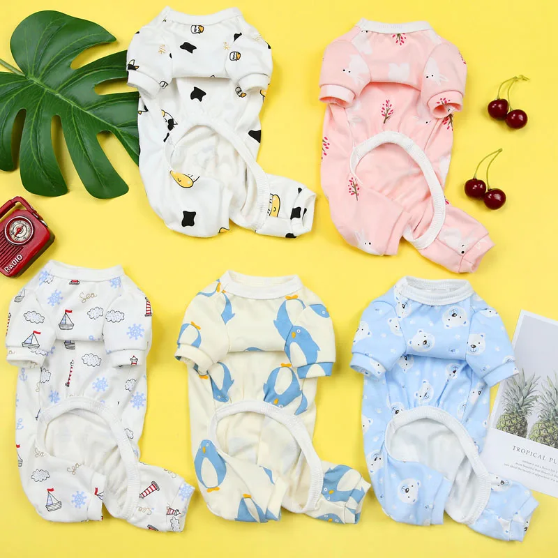 Мягкая собака пижамы домашнее животное одежда с рисунком по мотивам мультфильма