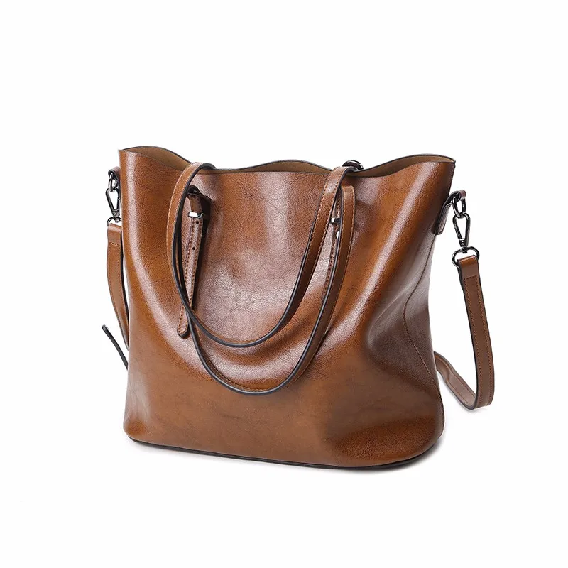 Новая женская сумка простая на плечо Высококачественная кожаная сумка-тоут