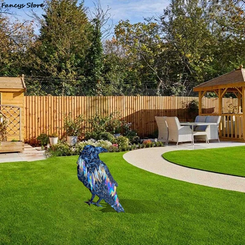 

Decorative Acrylic Crow Colorful Pendant Artificial Bird Craft Living Room Art Acrylic Bird Decoration Precious Gift Nordic New