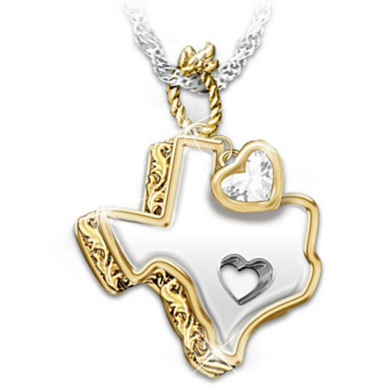 

Women's geometric creative luxury irregular heart-shaped hollow pendant necklace fashion party holiday gift jewelry wholesale