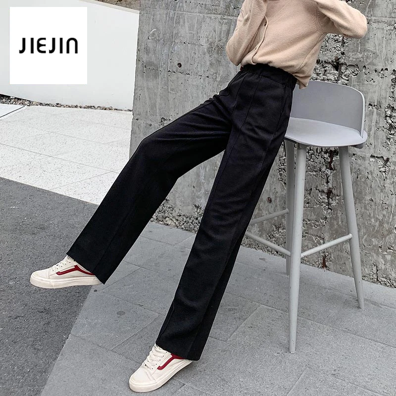 

2020 Wde Leg Pants Women's Autumn And Winter New High Waist Straight Wool Pants Versatile Loose Casual Mopping Trousers