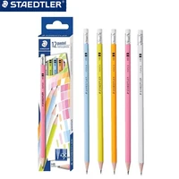 12 piece staedtler 132 macaron neon hex pen 2b hb pencil student with a pencil writing smooth and easy to break