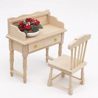 112 unpainted wooden mini desk table set furniture diy dollhouse room accessory toys set for kids christmas gift dollhouse