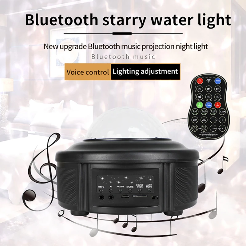 

Colorful Starry Sky Watermark Projector Blueteeth USB Music Player Night Light Romantic Projection Lamp Birthday Gift