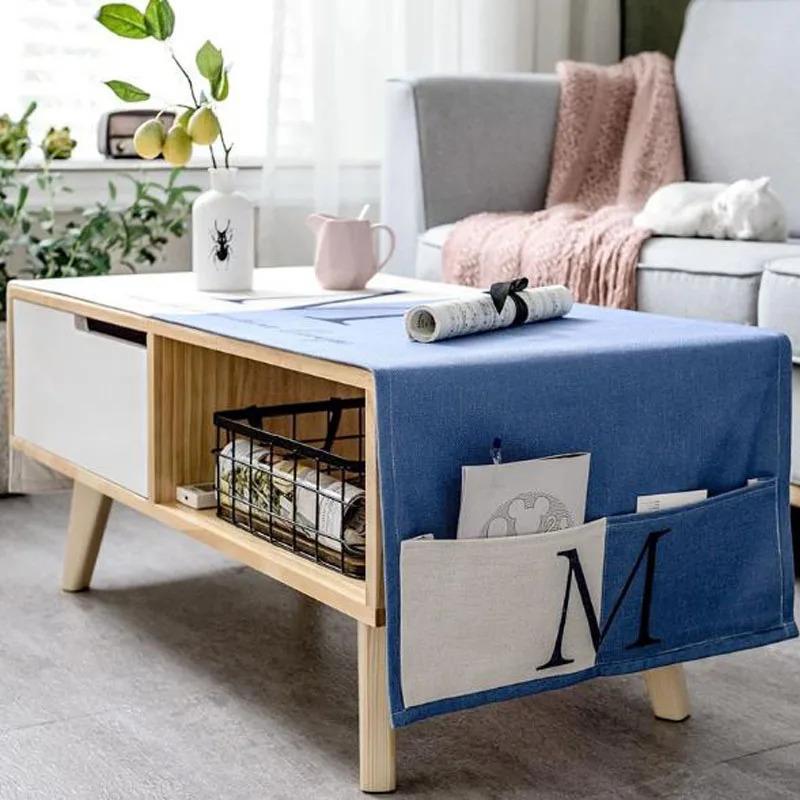 Нордический хлопок и лен художественный журнальный столик покрытие ткань