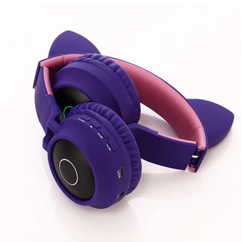 Кошачий светодиодный Bluetooth беспроводные наушники кошачьи игровые для компьютера