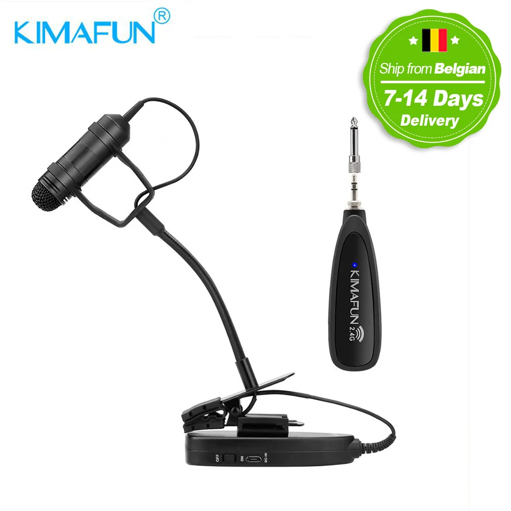 KIMAFUN 2 4G мини беспроводной профессиональный инструмент микрофонная система