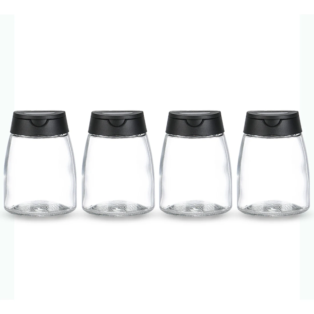 

HPDEAR Kitchen Household Glass Storage Bottle with Lid for Leak Proof Seasoning, 5.3 oz,Set of 4, Apply to Salt, Sugar and Spice