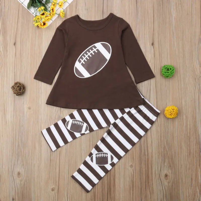 Футбольная форма для маленьких девочек футболка топ платье + длинные штаны