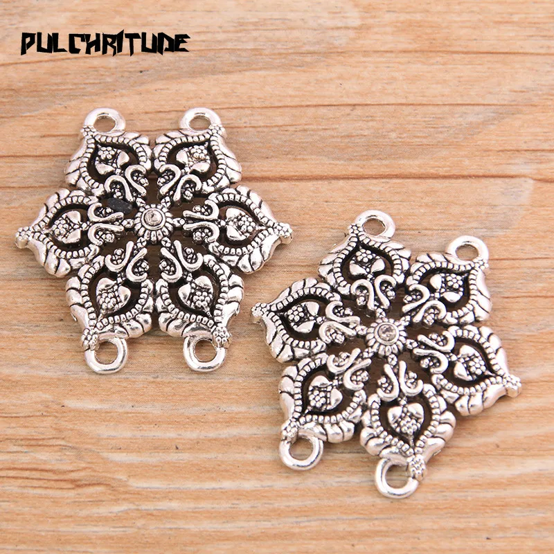 PULCHRITUDE 4 шт. 35*36 мм новый продукт двухцветный пористый цветок из цинкового сплава