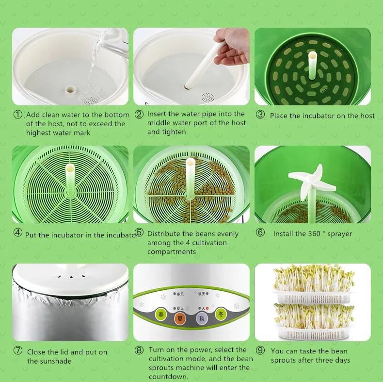 Электрическая машина для выращивания бобов 220 В термостат большой емкости