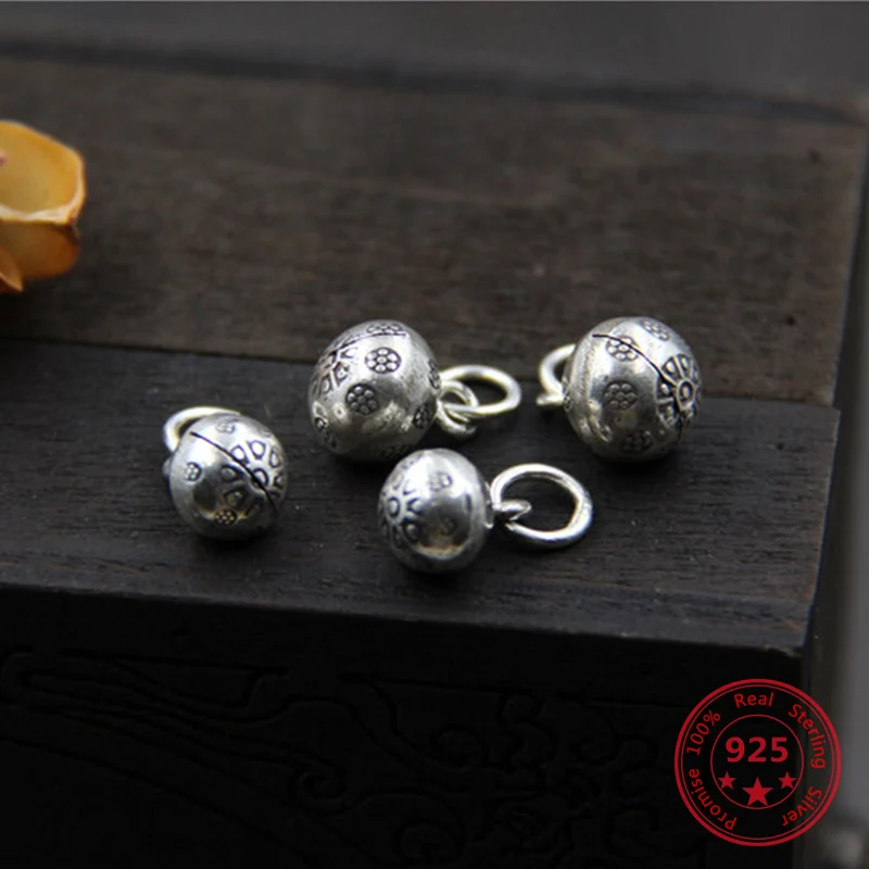 Подлинная цветная фурнитура из стерлингового серебра 925 пробы DIY колокольчики