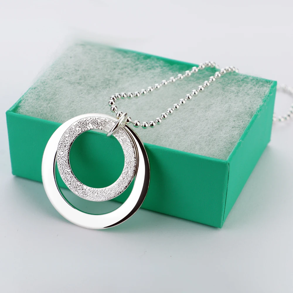 Модное Стильное ожерелье с подвеской в виде большого круга Брендовое из