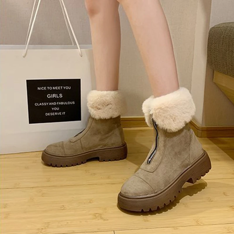 Ботинки-Челси зимние Нескользящие на массивном каблуке с молнией спереди | Обувь