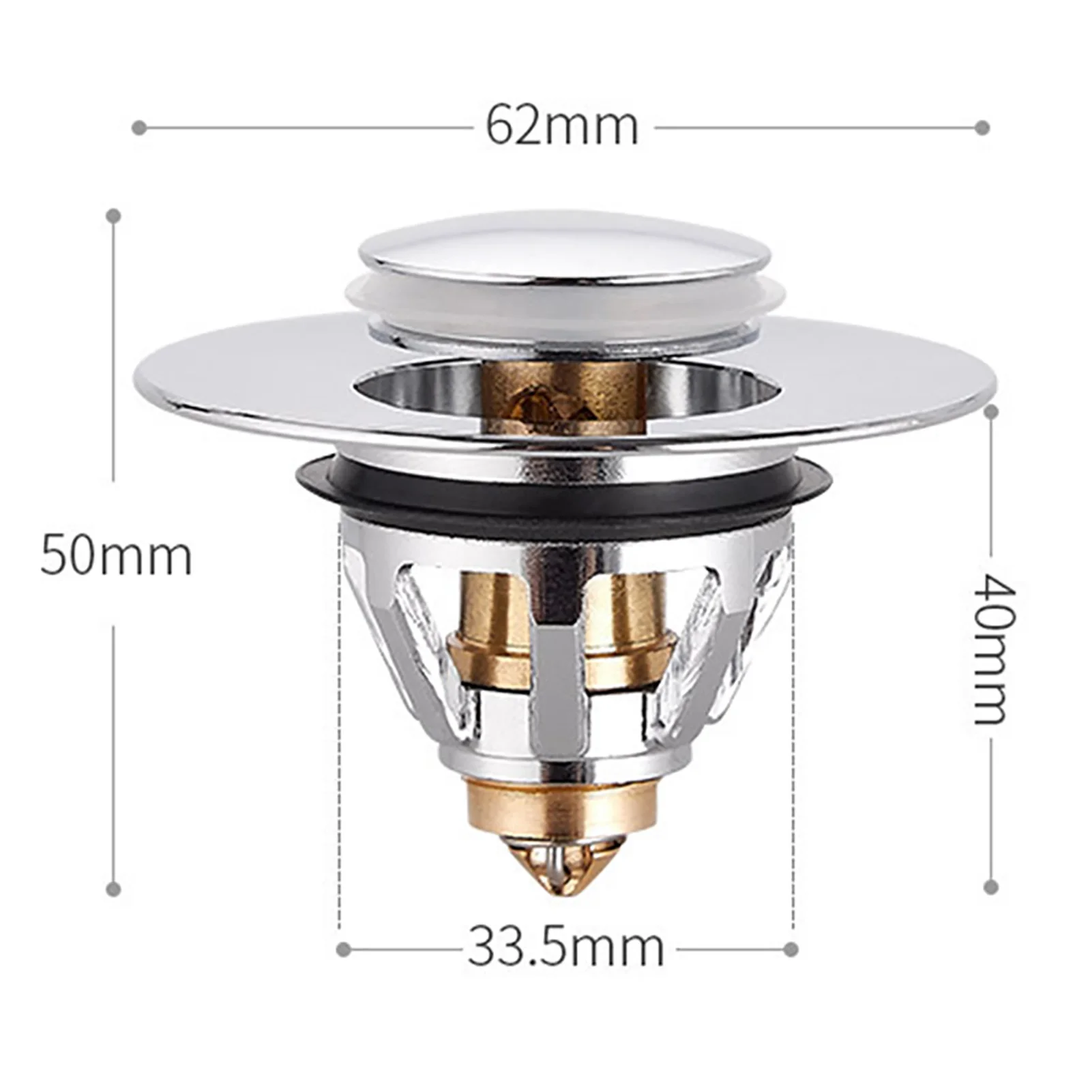 

Wash Basin Bounce Drain Filter Kitchen Pop Up Sink Drain Stopper