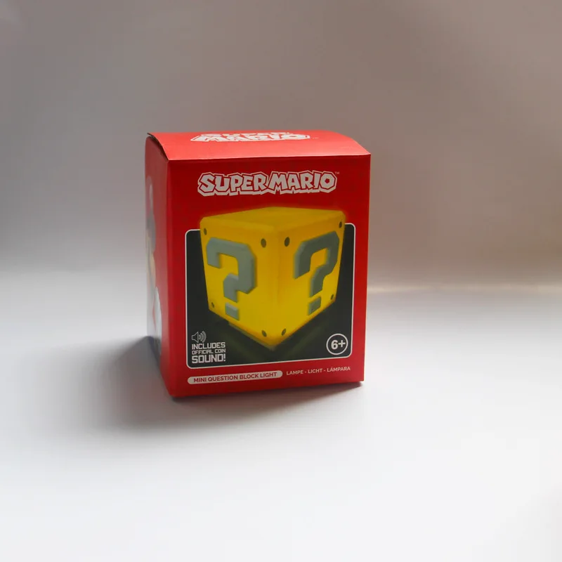 Luz LED de Super Mario Bros para ni&ntilde;os, luz nocturna con sonido de carga, ladrillos, l&aacute;mparas de mesita de noche de escritorio, figuras de acci&oacute;n, regalos de cumplea&ntilde;os-4