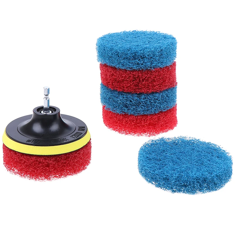 

8pcs 4 Inch Bathroom Kitchen Drill Cleaning Brush Scrub Pads Scouring Pad For Bathtubs Tile
