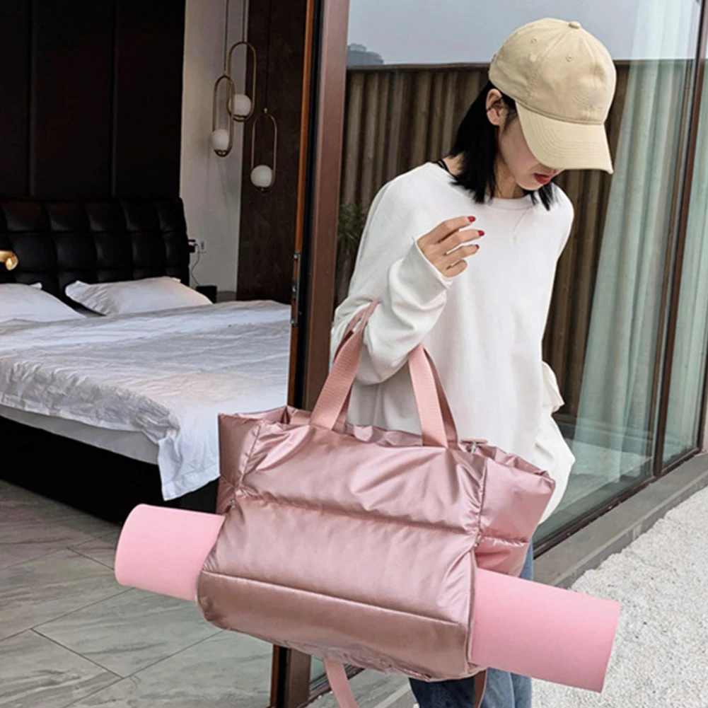 

Women Gym Sports Bag Waterproof Swimming Yoga Mat Blosa Pink Weekend Travel Duffle Bags for Women Sport Fitness Shoulder Handbag