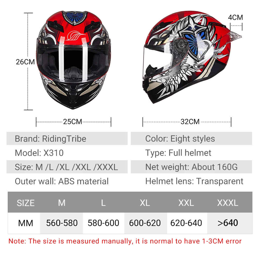 

Riding Tribe Motorcycle Helmet Full Face Motorbike ABS Motocross Racing Helmet Moto Casco Off-road Motorbike Safety Casque