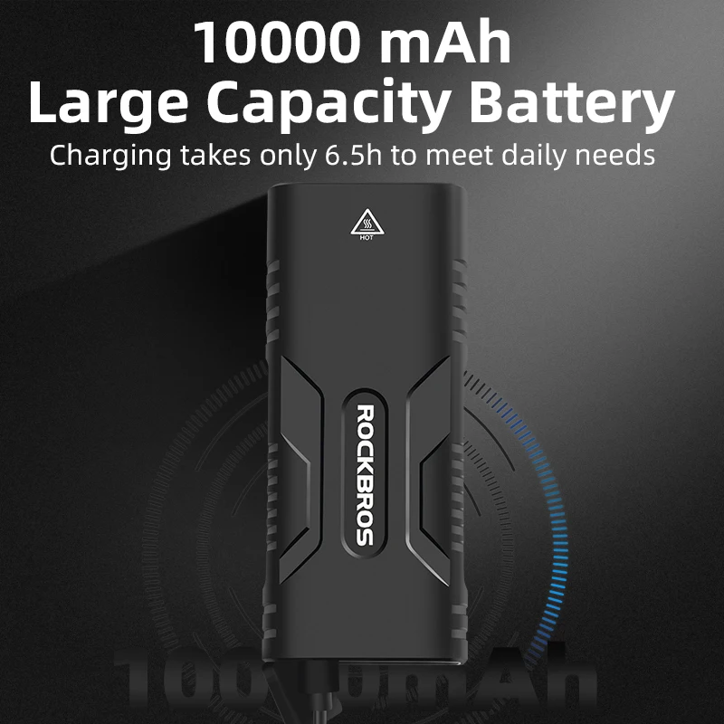 Велосипесветильник фсветильник ROCKBROS 850 лм 10000 мАч зарядка через USB | Спорт и