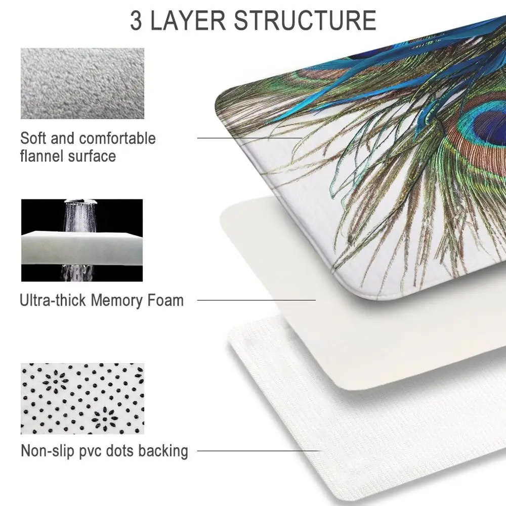 QIYI слон лев шаблон противоскользящие пены памяти коврики для ванной комнаты