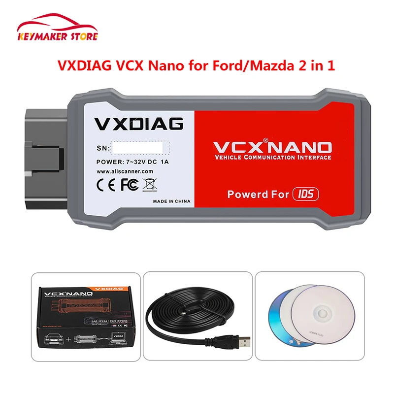 VXDIAG VCX Nano Ford/Mazda 2 için 1 in V122 tanı aracı otomotivo tarayıcı için Mazda OBD2 tarayıcı tanı tarayıcı için
