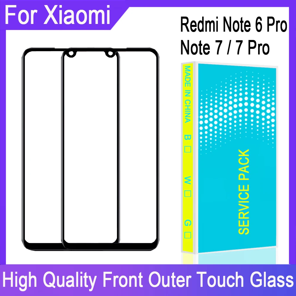 ЖК дисплей Сенсорная Панель переднее стекло для Xiaomi Redmi Note 6 Pro 7 внешнее сенсорный